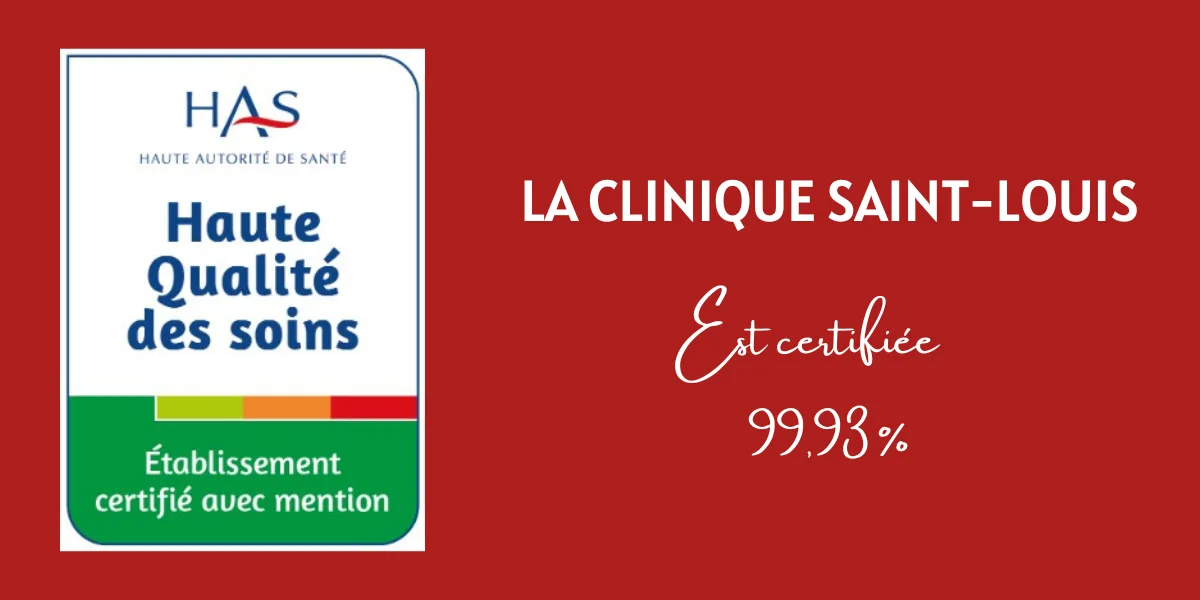 Visuel sur fond rouge, badge de certification blanc à gauche, mention « est certifiée 99,93 % » à droite